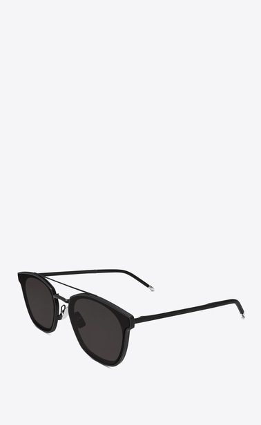 SAINT LAURENT CLASSIC E 28 sunglasses in matte black metal with smoked lenses b_V4